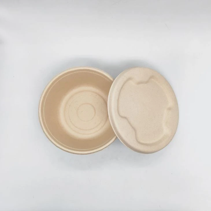 Kompostabel Bagasse-skål med lock