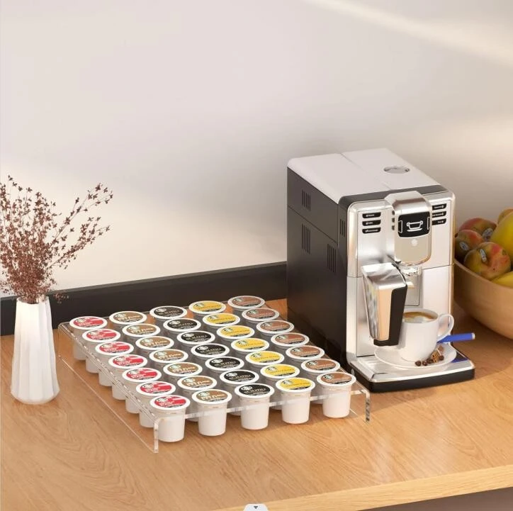 Acrylic K Cup Drawer Organizer Countertop 35 Coffee Capsules Coffee Pod Holder