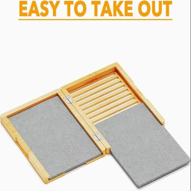 Bamboo Foldable Stone Drying Mat For Kitchen Counter